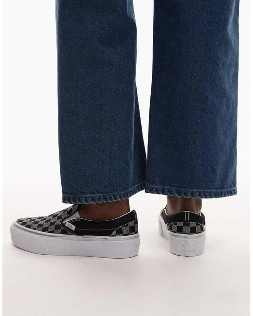 Vans Blue Classic Platform Slip On Trainers