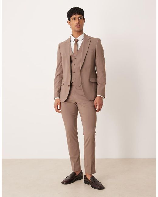 ASOS Natural Skinny Suit Trouser for men