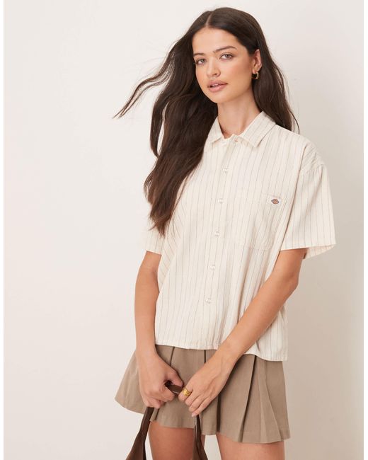 Chemise oversize à manches courtes avec rayures - cassé Dickies en coloris Natural