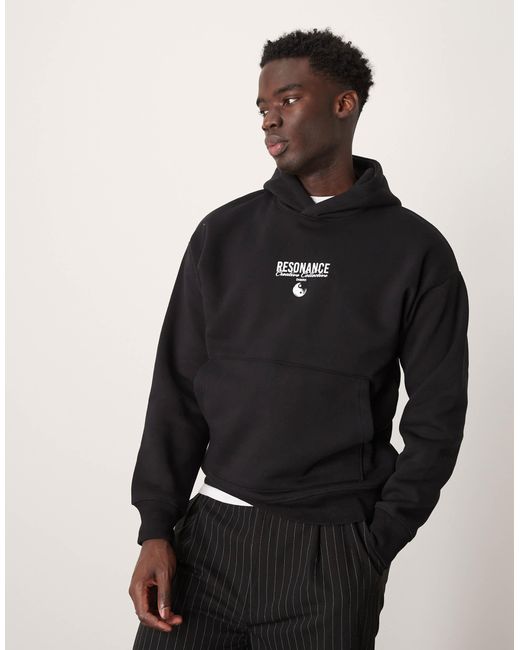 SELECTED – oversize-kapuzenpullover in Black für Herren