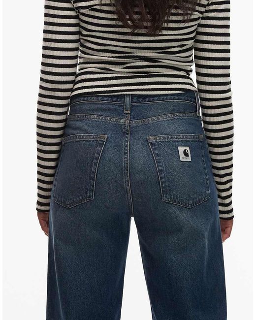 Vaqueros Con Lavado Oscuro Desgastado Arin De Carhartt de color Blue