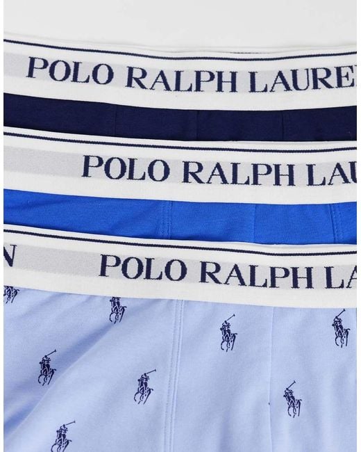 Polo Ralph Lauren Blue 3 Pack Printed Trunks