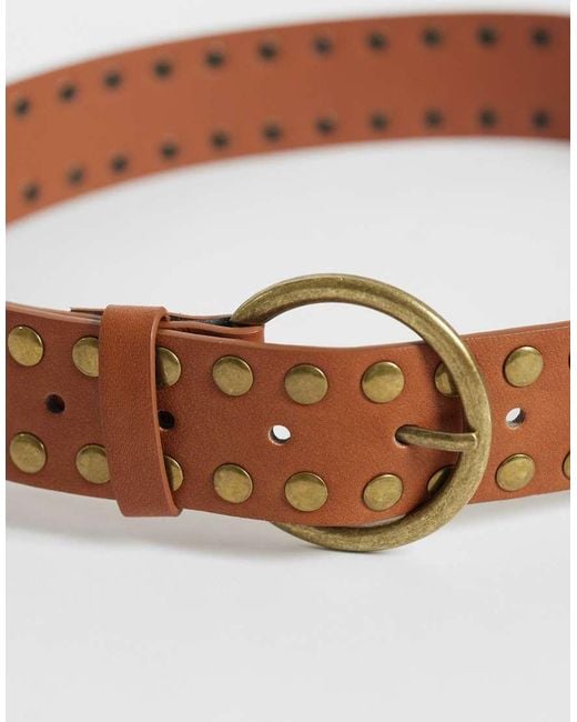 Mango Brown Teen Studded Belt