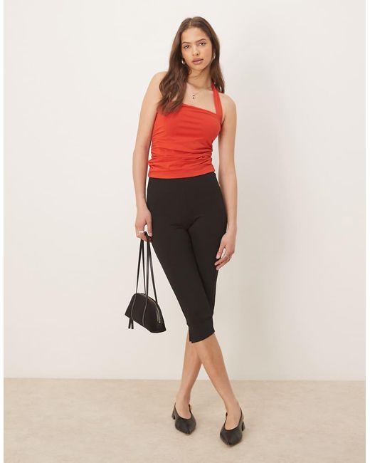 Abercrombie & Fitch Mouwloze Top Met Vierkante Hals En Halternek in het Red