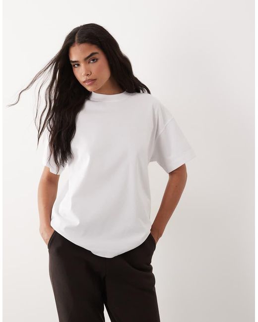 4505 White Oversized Heavyweight Quick Dry Cotton T-shirt With Studio Fruit Print