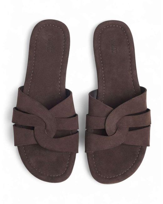 NA-KD White Suede Sandals