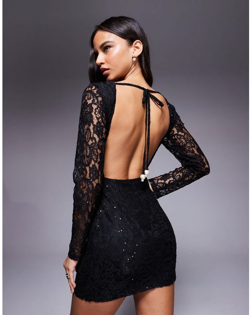 strapless lace long dress Must Be Love Strapless Lace Dress Black main image 1