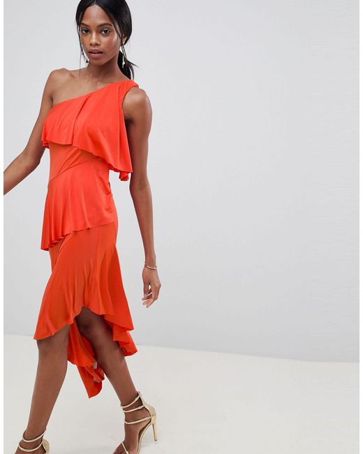 asos burnt orange dress