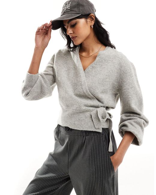 & Other Stories Gray Wrap Cardigan