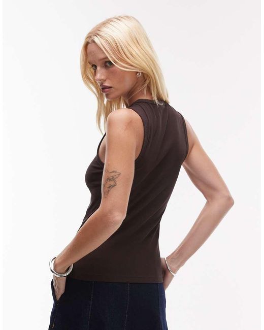& Other Stories Brown Racer Back Singlet Top