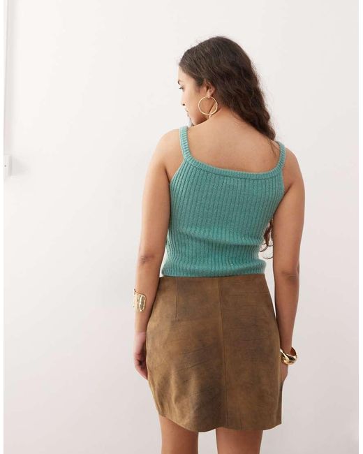 Motel Green Lesly Buckle Detail Knitted Top