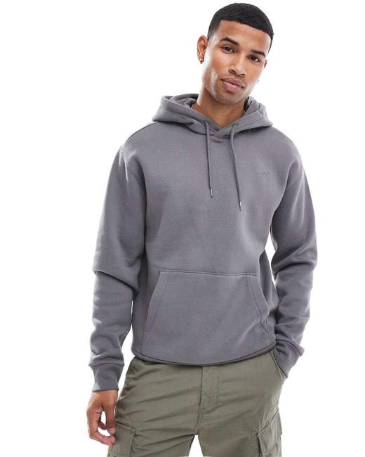 Hollister Gray Icon Logo Relaxed Fit Hoodie for men