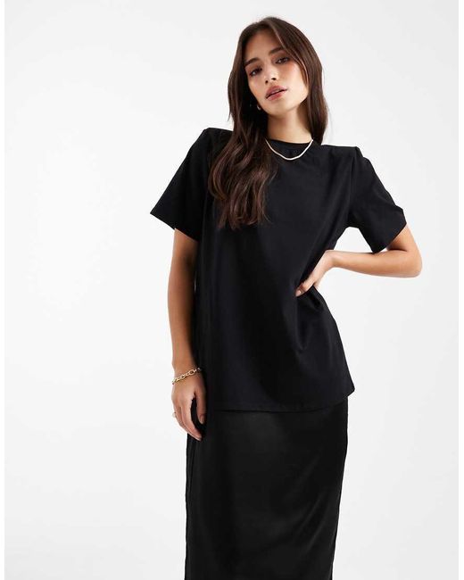 Vestito T-Shirt Midi Ibrido Con Gonna di ASOS in Black