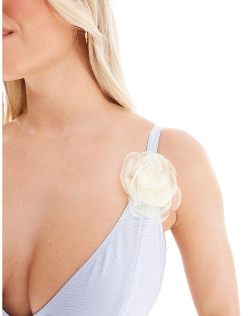 Peek & Beau White Peek And Beau Fuller Bust Triangle Bikini Top