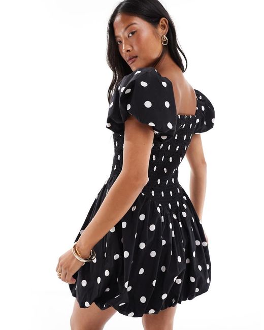 Miss Selfridge Black Puffball Mini Dress
