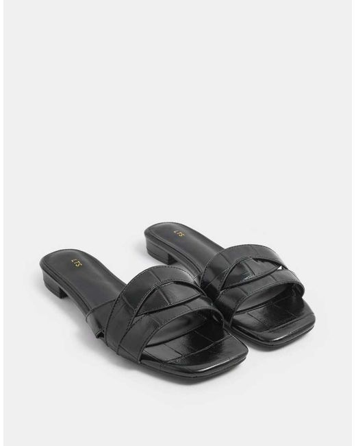 Long Tall Sally Brown Twisted Block Mule Sandals