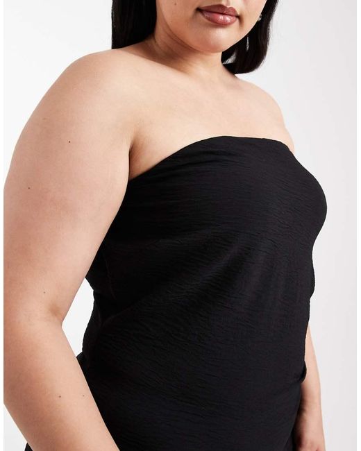 ONLY Black Ruched Detail Bandeau Mini Dress