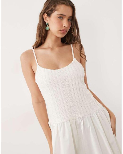 ASOS Natural Scoop Neck With Dropped Waist Maxi Dress