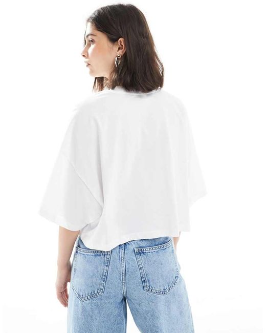T-Shirt Taglio Corto Bianca Con Grafica "Paradise" di ONLY in White