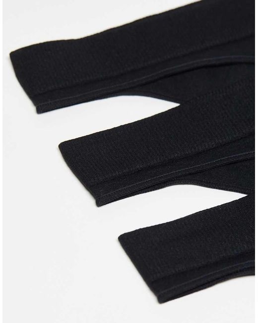 Pack De 3 Tangas Negros Sin Costuras Cat De Weekday de color Black