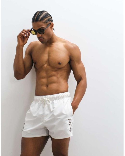 ASOS White Swim Shorts for men