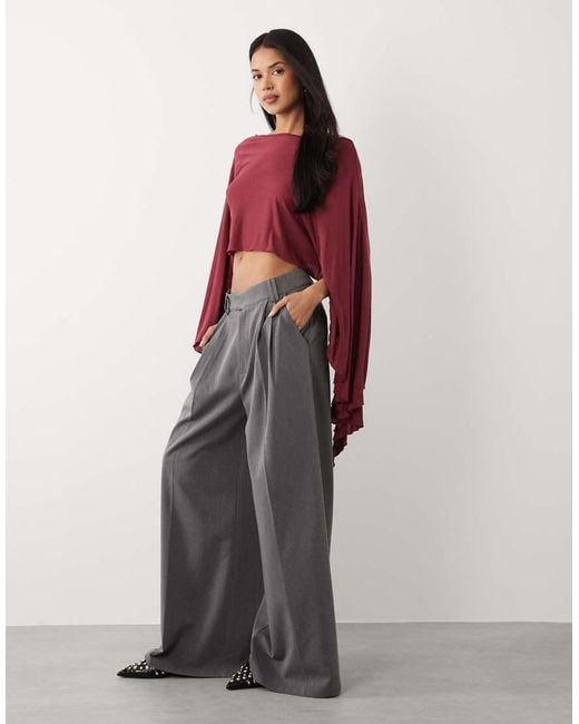 ASOS Red Longline Flare Sleeve Cape Top