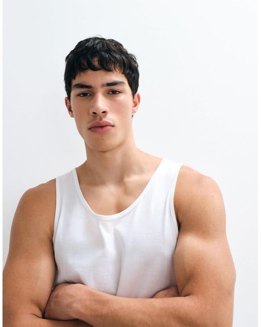 ASOS – basic-trägershirt in Natural für Herren