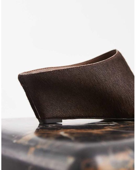 Dolce Vita Brown Hilah Square Toe Wedge Mules
