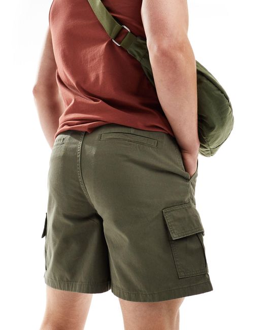 ASOS Green Wide Fit Cargo Shorts for men