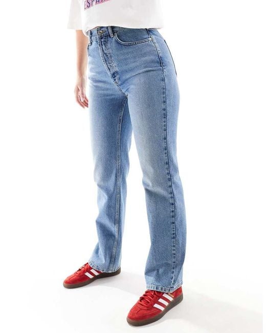 Topshop Hourglass Blue Kort High Rise Straight Jean