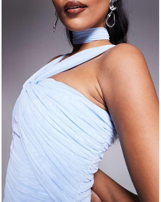 Taideux White Fuller Bust Selena Mesh And Satin Corset Top With Boning And Neck Scarf Co-ord