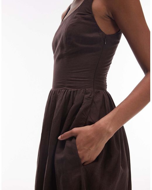 & Other Stories White Midaxi Dress With Fitted Bodice And Volume Hem