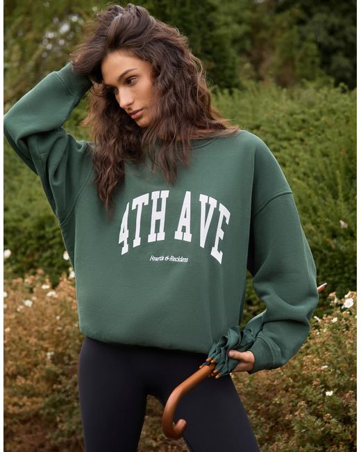 Sweat oversize à logo - forêt 4th & Reckless en coloris Green
