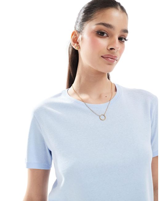 Monki Blue Shrunken Tee