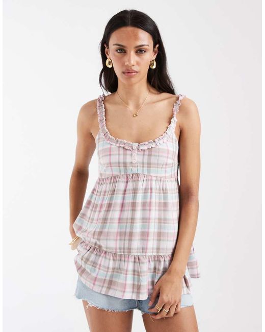 Hollister White Longline Babydoll Cami Tunic