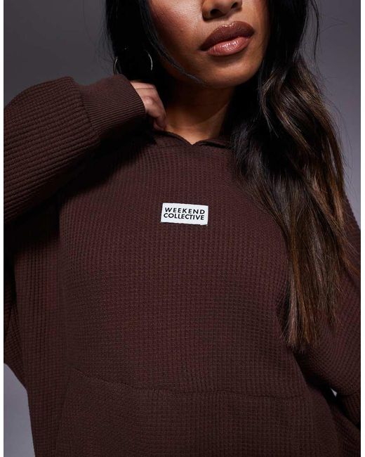 Sudadera Marrón Con Capucha De Tejido Grueso Gofrado De Weekend Collective ASOS de color Brown