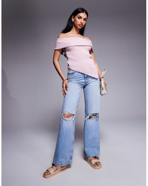 ASOS Pink One Shoulder Knitted Top