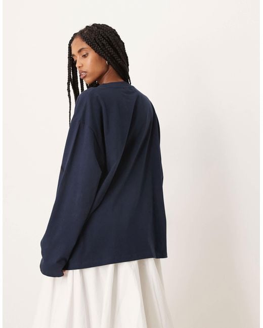 ASOS Blue Long Sleeve Skater Tee With California Graphic