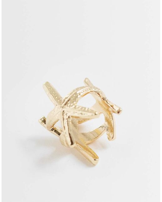 ASOS Metallic Ring With Starfish Design