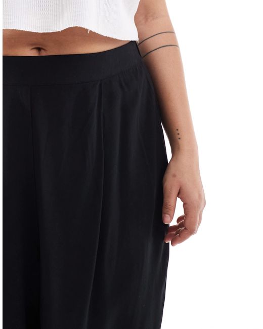 ASOS Black Curve Straight Leg Pull On Trouser