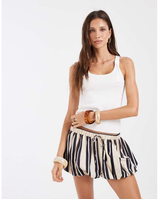 ASOS White Bubble Hem Shorts
