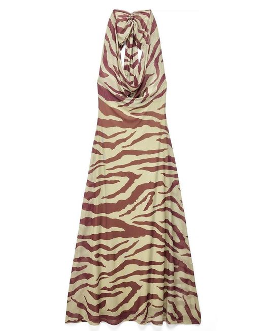 NA-KD Metallic Halterneck Maxi Dress