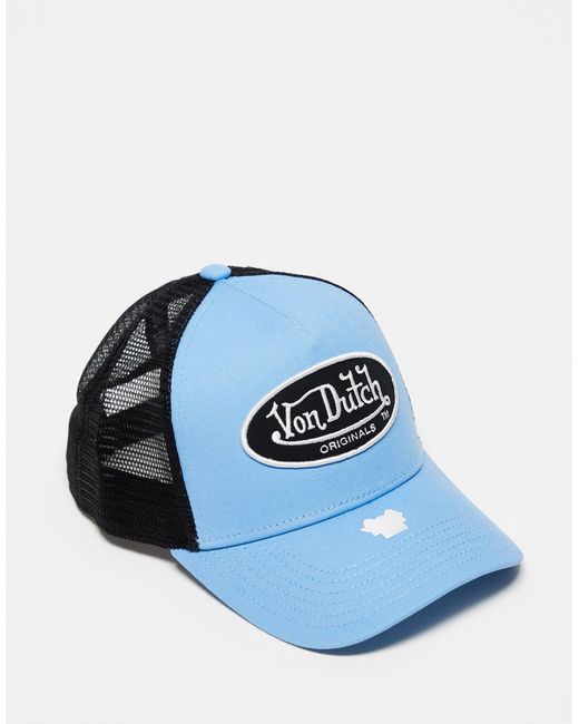 Boston - cappellino stile trucker blu e nero di Von Dutch in Blue