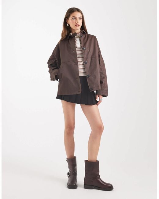 ASOS Brown Wax Harrington Jacket