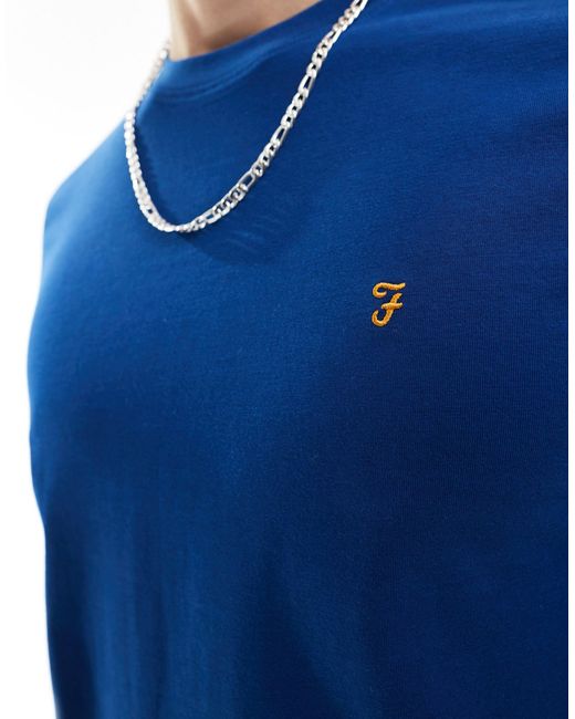 Farah Blue Danny Cotton T-shirt for men