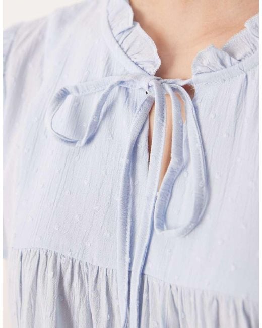 Jdy White Textured Short Sleeve Blouse