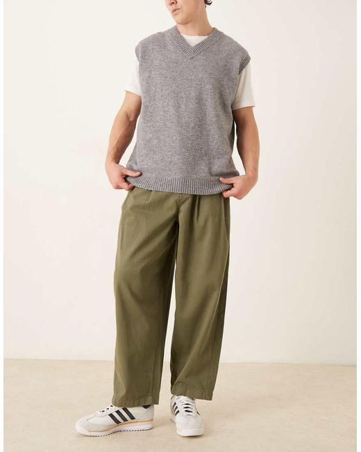 ASOS Natural Oversized Tapered Chinos for men