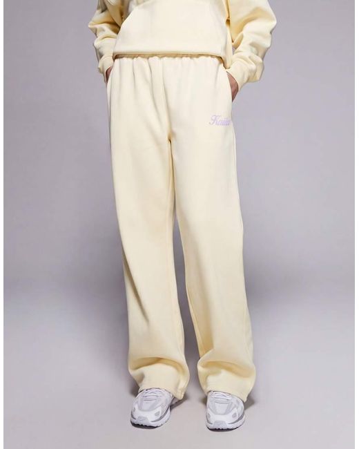 Kaiia Multicolor Cotton Rich Puff Print Logo Wide Leg joggers Co-ord