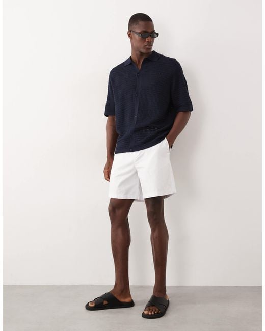 ASOS Blue Relaxed Knitted Button Through for men
