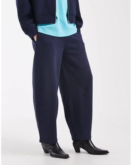 ASOS Blue Barrel Leg Brushback Trackies